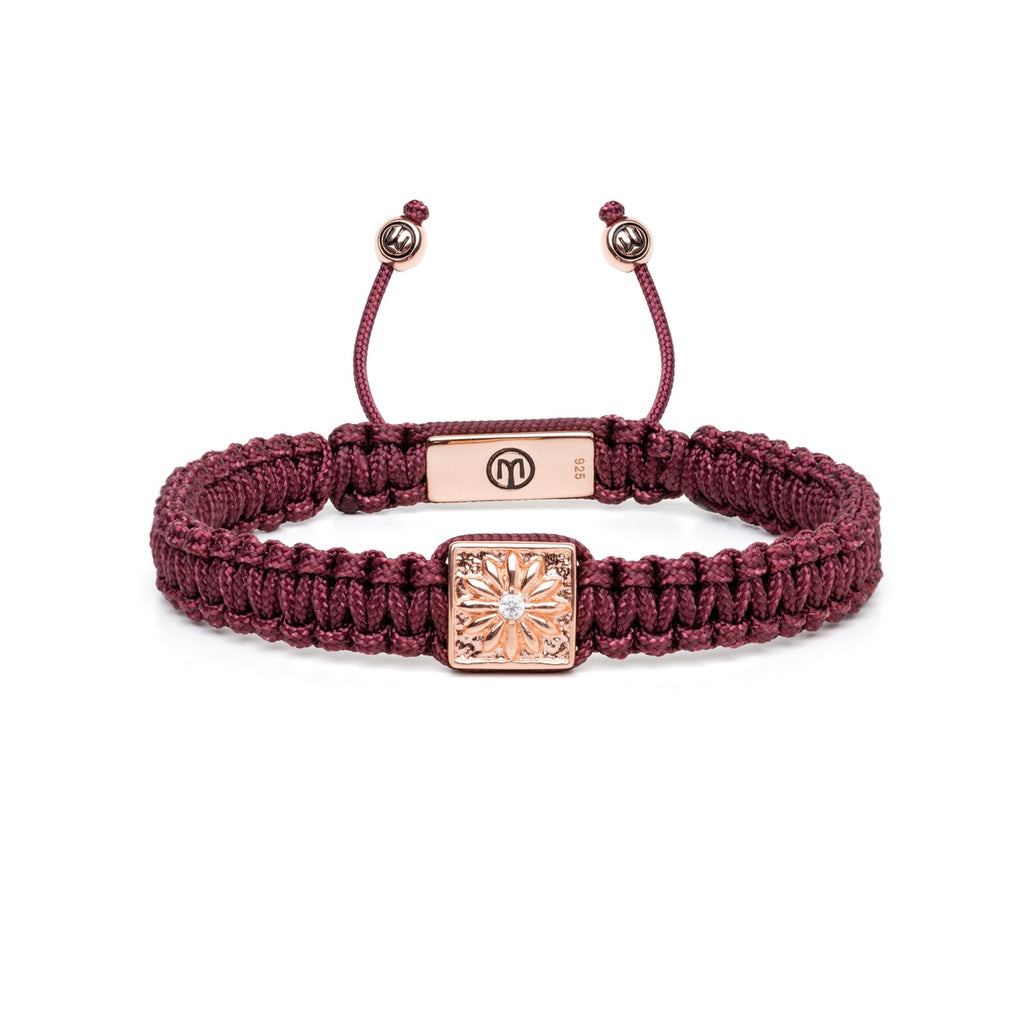  braided bracelet with rose gold and burgundy cord by mahigan