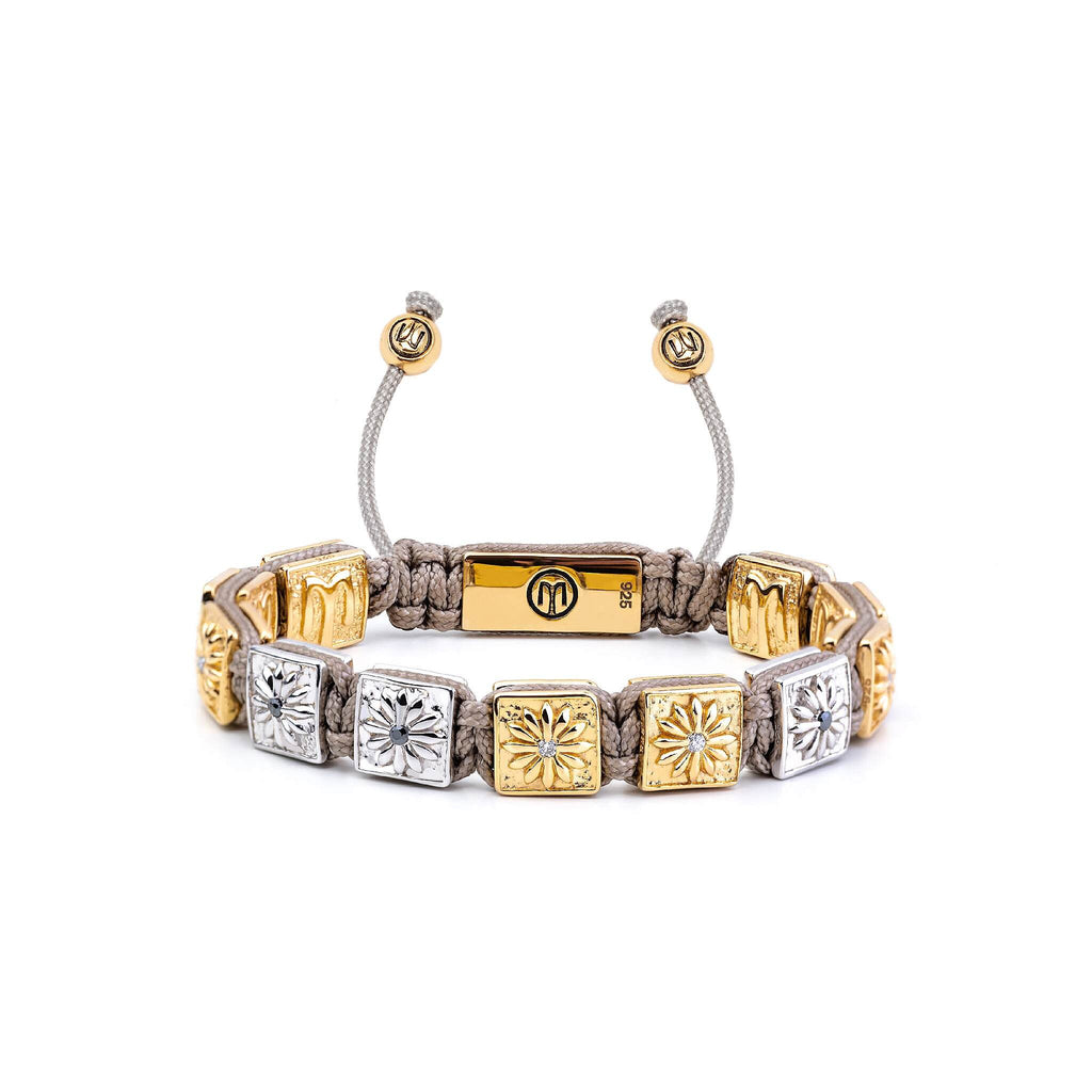 Beige Macrame Bracelet in gold and silver 