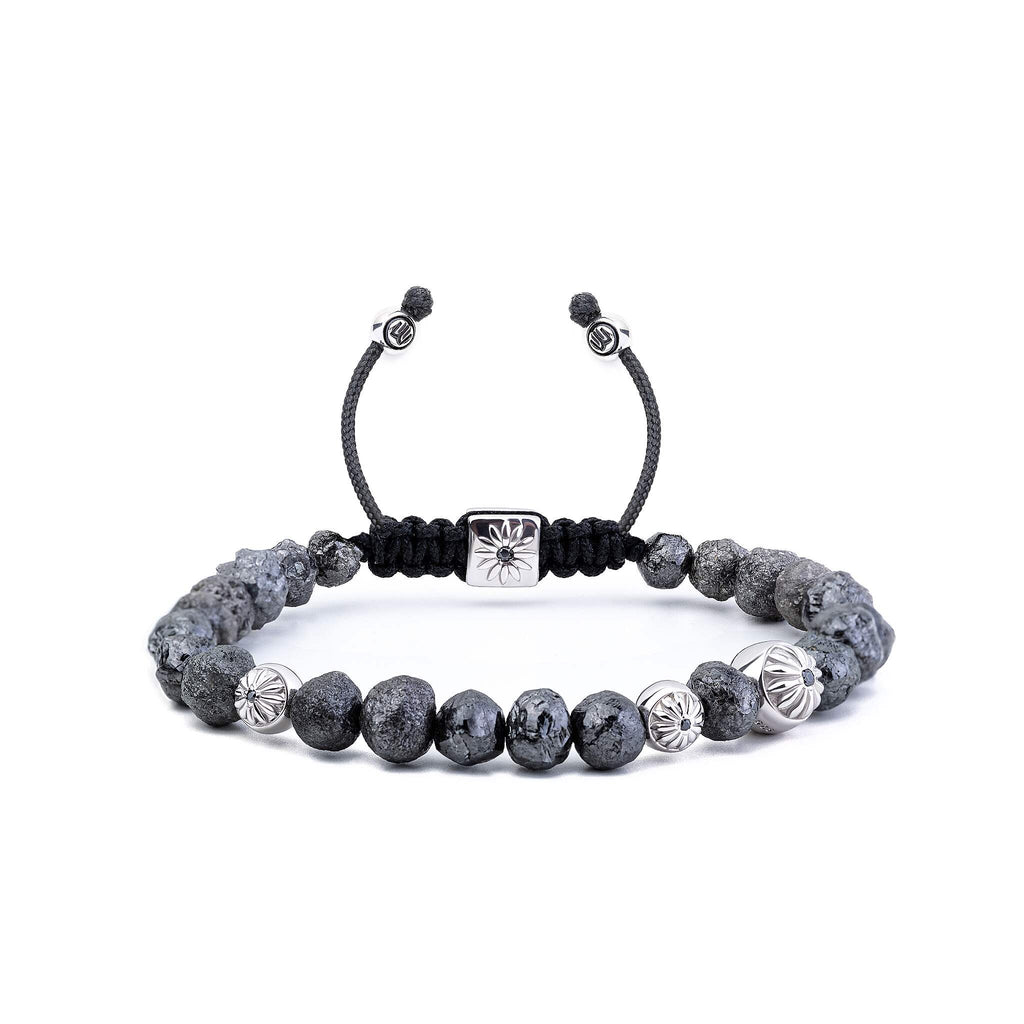 raw diamond bracelet with silver beads