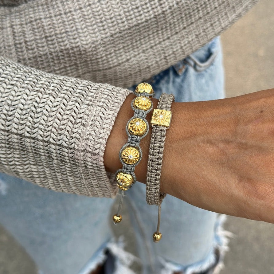 gold macrame bracelet stack the bohemian enigma 