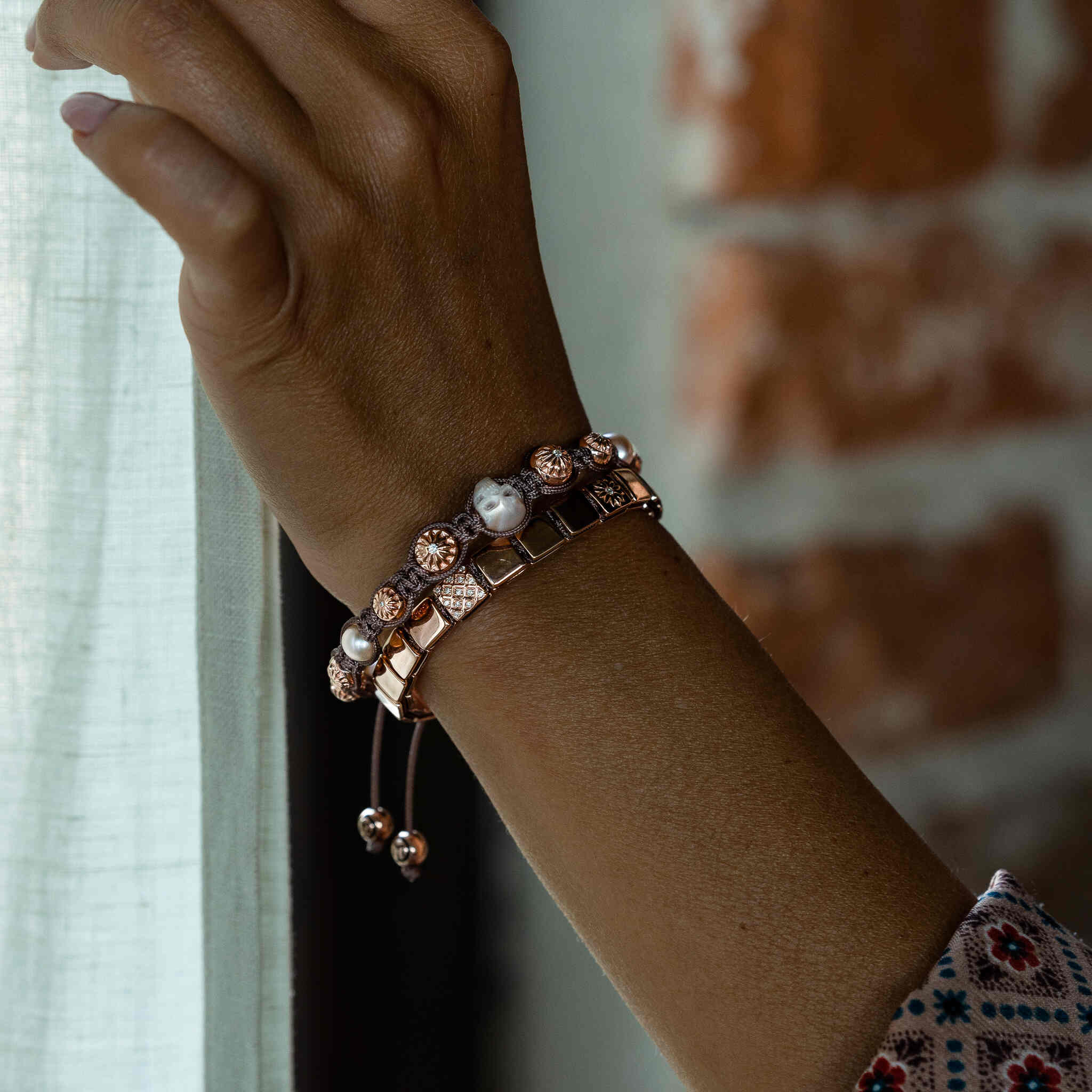 Slick mauve bracelet in rose gold 7mm1