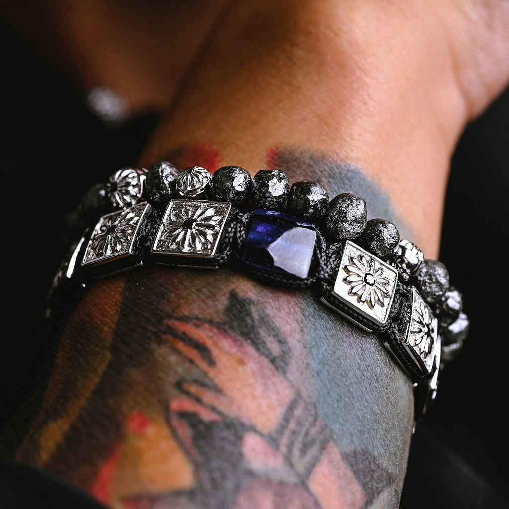 diamond bracelet stack by mahigan jewelry 